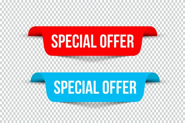 Special offer banners with shadows on transparent background. — Stock Vector