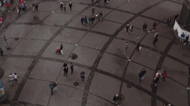 People walking on the street - aerial in 4K — Stock Video