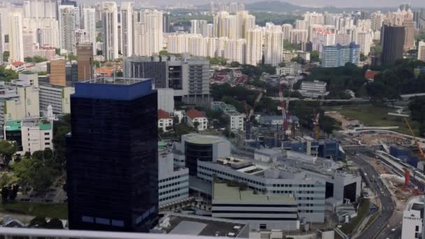 Θέα στον ορίζοντα της πόλης Σιγκαπούρη την όμορφη ηλιόλουστη μέρα σαφές — Αρχείο Βίντεο