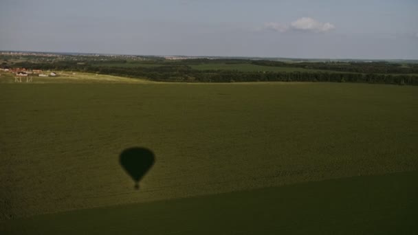 Ormanın üzerinde uçan balon. Havadan görünümü — Stok video