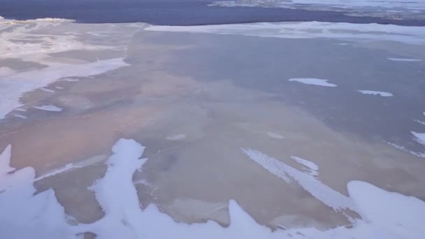 Icebreaker sail thru arctic water ocean — Stock Video