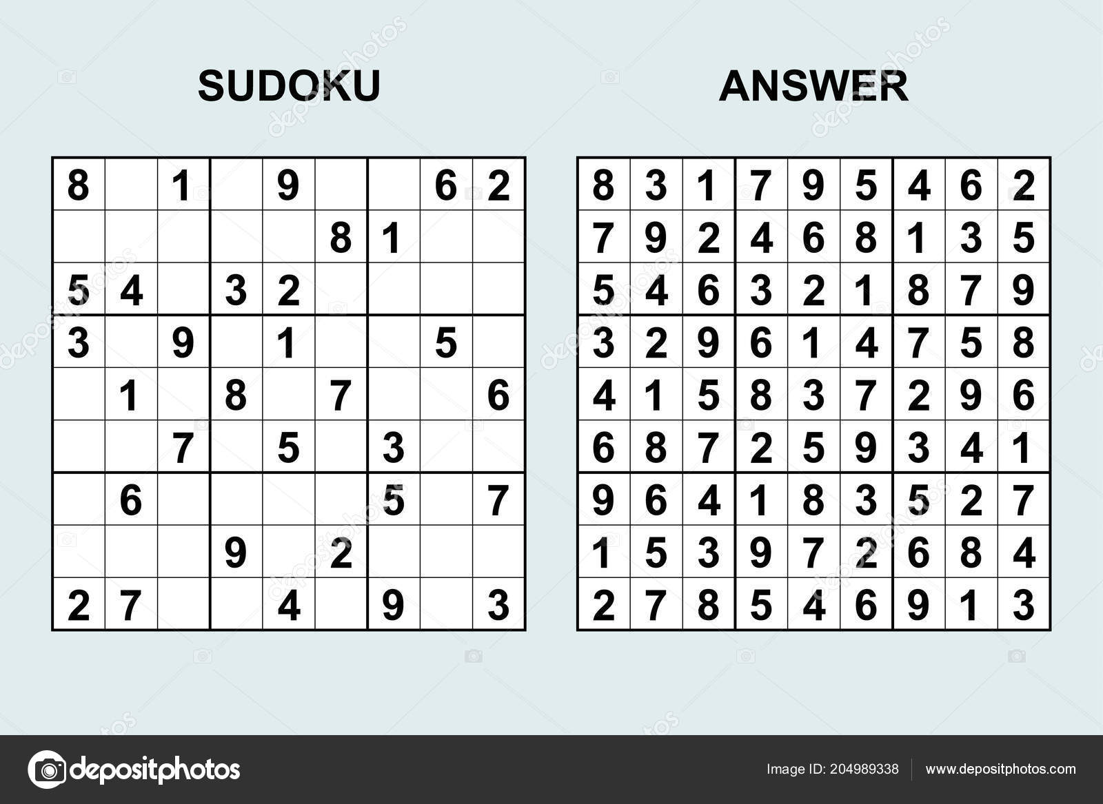 jogo sudoku com solução 15582378 Vetor no Vecteezy