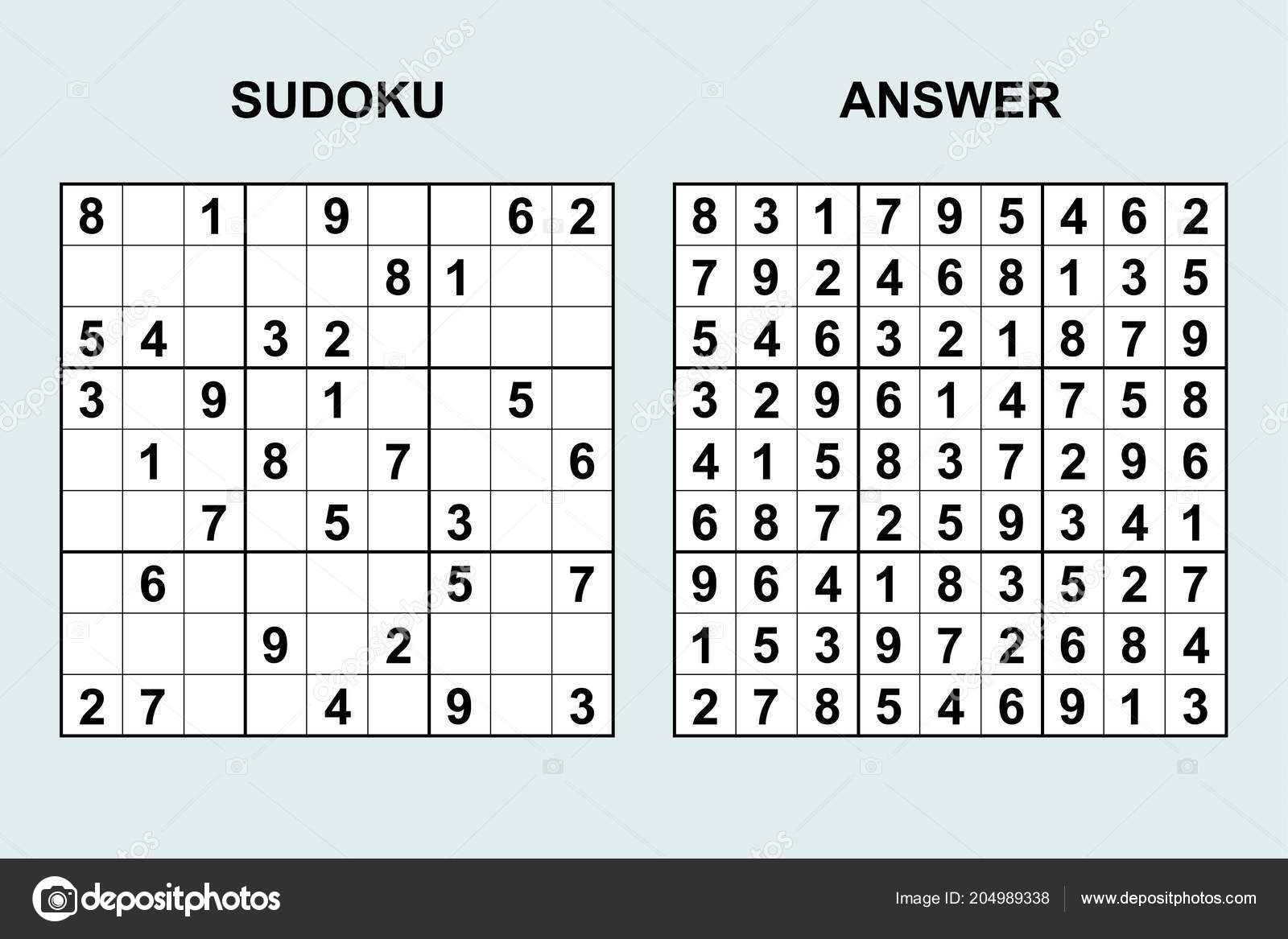 jogo sudoku com solução 15582371 Vetor no Vecteezy