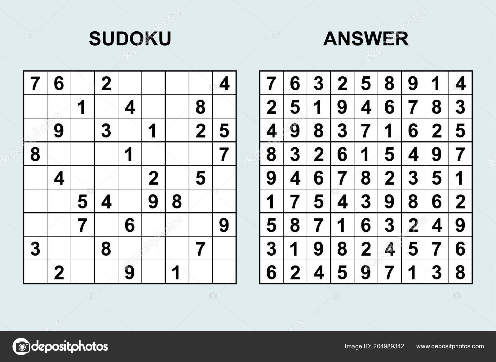 jogo sudoku com solução 15582378 Vetor no Vecteezy