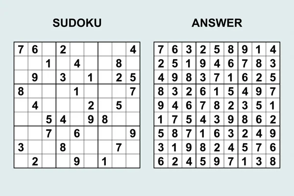 Vektör sudoku cevap 121 ile. Numaraları ile bulmaca oyunu.