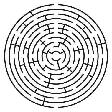 Soyut daire labirent / giriş ve çıkış ile labirent. Vektör labirent 243.