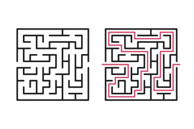 Soyut labirent / giriş ve çıkış ile labirent. Vektör labirent 249.