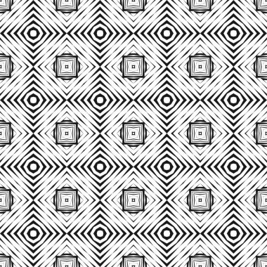 Geometrik seamless modeli, soyut noktalı çizgiler siyah ve beyaz arka plan, vektör modern tasarım süsleme, doku.