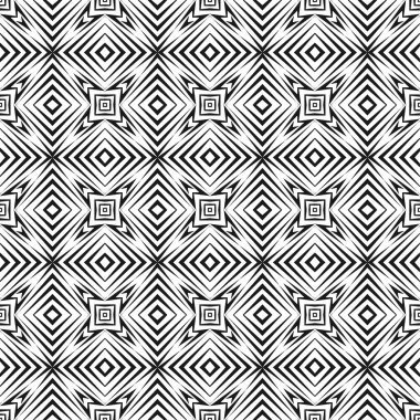 Geometrik seamless modeli, soyut noktalı çizgiler siyah ve beyaz arka plan, vektör modern tasarım süsleme, doku.