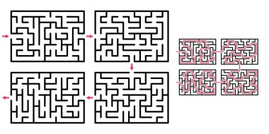Giriş ve çıkış ile soyut labirent / labirent. Vektör labirent 269.