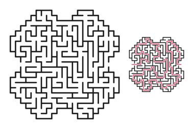 Giriş ve çıkış ile soyut labirent / labirent. Vektör labirent 270.