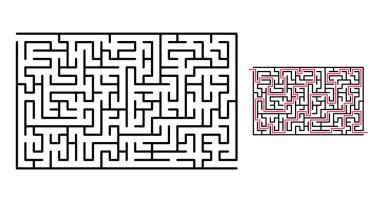 Giriş ve çıkışlı soyut labirent /labirent. Vektör labirent 272.