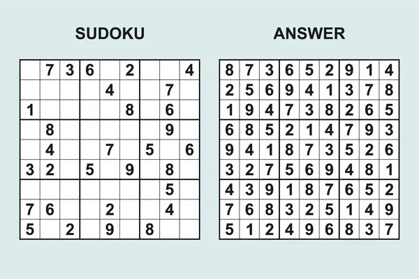 Sudoku Vectorial Con Respuesta 431 Puzzle Juego Con Números — Archivo Imágenes Vectoriales