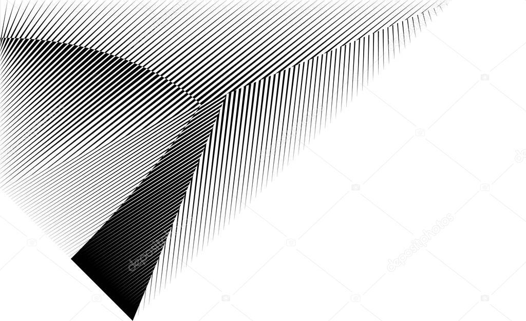 Texture for card, cover, poster, decoration, creative halftone lines black and white background, geometric dynamic pattern, modern design abstract plate, template.