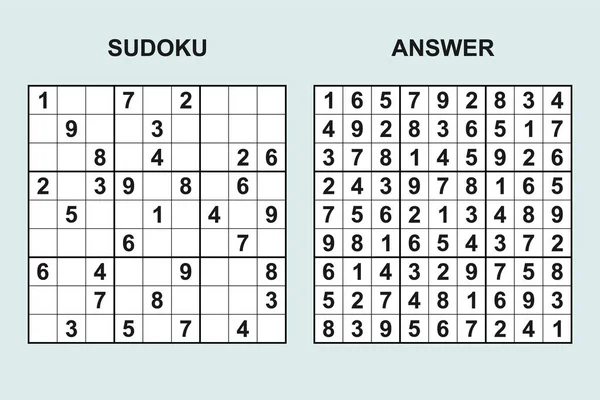 Vector Sudoku Odpowiedzią 430 Gra Logiczna Liczbami — Wektor stockowy