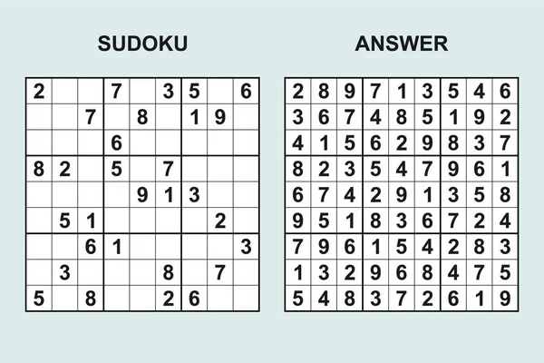 Vektor Sudoku Mit Antwort 429 Puzzle Spiel Mit Zahlen — Stockvektor