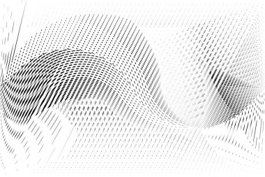 Soyut yarım ton çizgileri hareket akışkan arkaplan, geometrik siyah beyaz desen, vektör modern tasarım dokusu kart, kapak, poster, dekorasyon.