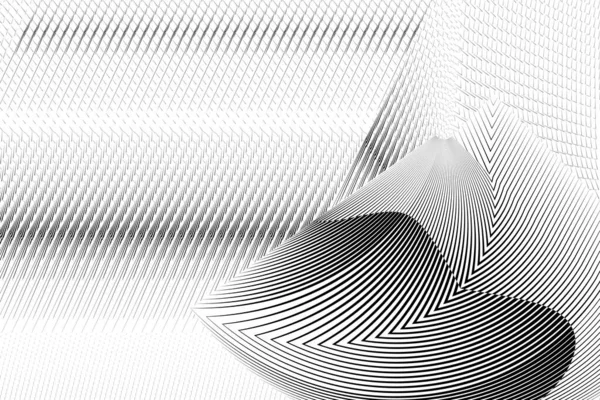 半色调线条运动流体背景 几何黑白图案 矢量现代设计纹理卡片 — 图库矢量图片