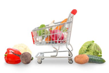 Taze organik isoalted sepeti ve sebze yanında