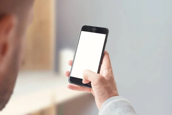Akıllı Telefon Mockup Isolatec Ekran Uygulaması Veya Web Sitesi Tanıtımı — Stok fotoğraf