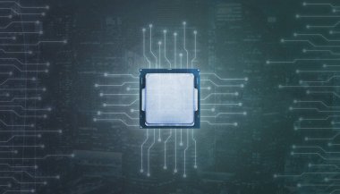 Elektronik devreler aydınlatma ile Cpu işlem kavramı.