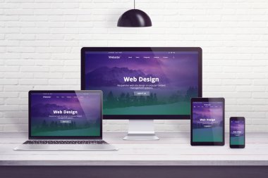 Birden çok farklı görüntüleme aygıtlarına duyarlı web sitesine. Web tasarım kavramı, kalkınma iş Danışma.