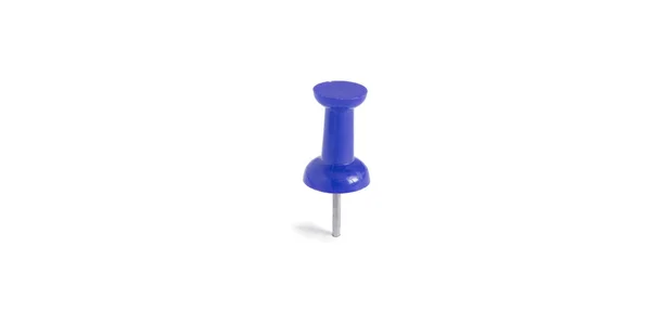 Geïsoleerde Blauwe Push Pins Witte Achtergrond — Stockfoto