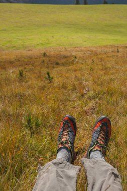 bir geniş dağ mera düşüş rahatlatıcı