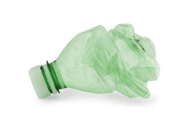 Boş mavi su şişe geri dönüşüm için kullanılan