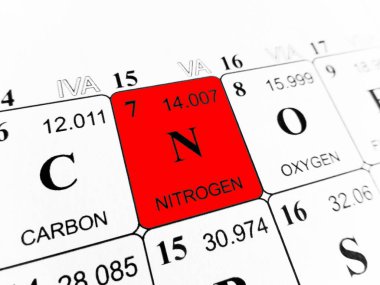 Elementlerin periyodik tablosu üzerinde azot