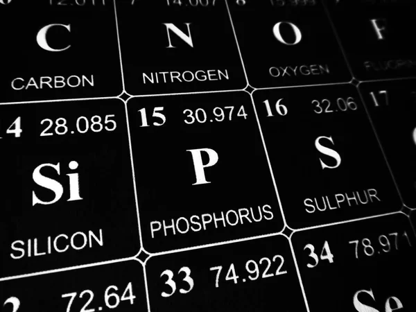 Phosphore sur le tableau périodique des éléments — Photo