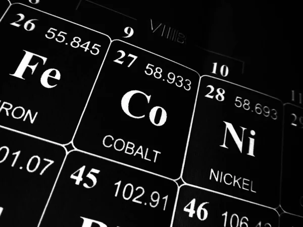Кобальт в периодической таблице элементов — стоковое фото