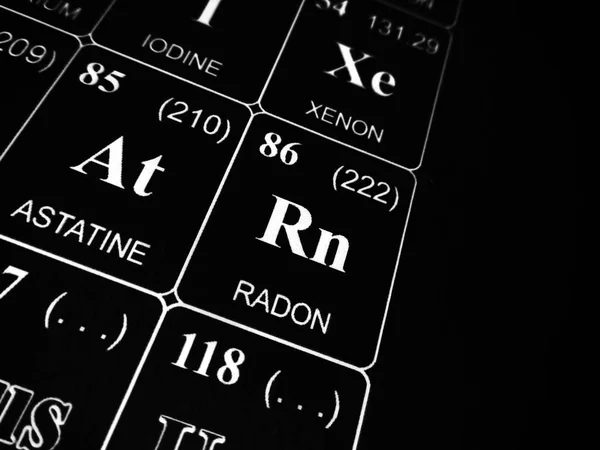 Radon sur le tableau périodique des éléments — Photo