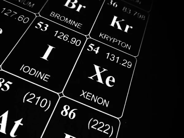 Xenon on the periodic table of the elements — Stock Photo, Image
