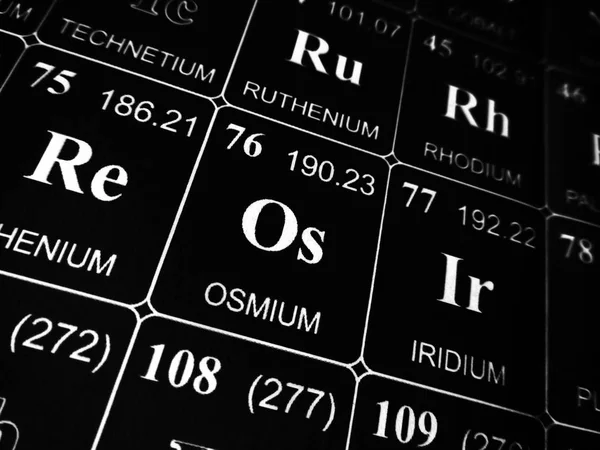 Осмий в периодической таблице элементов — стоковое фото