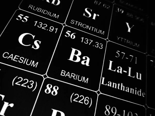 Baryum sur le tableau périodique des éléments — Photo
