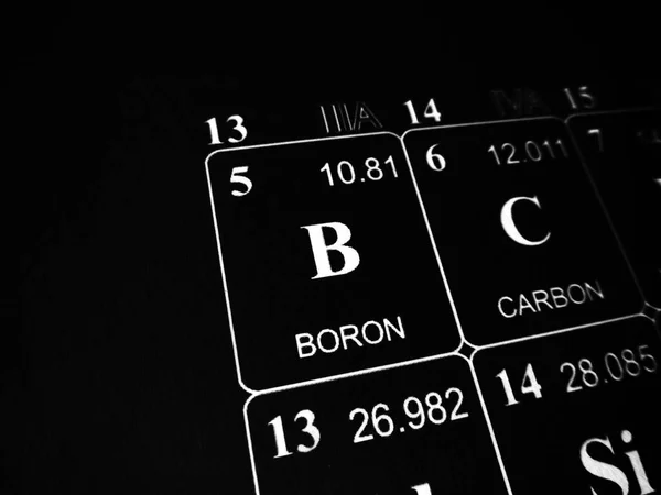 Boron on the periodic table of the elements