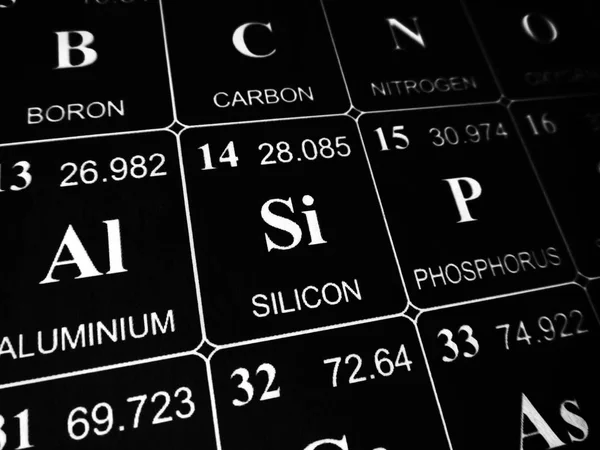 Silicon on the periodic table of the elements — Stock Photo, Image