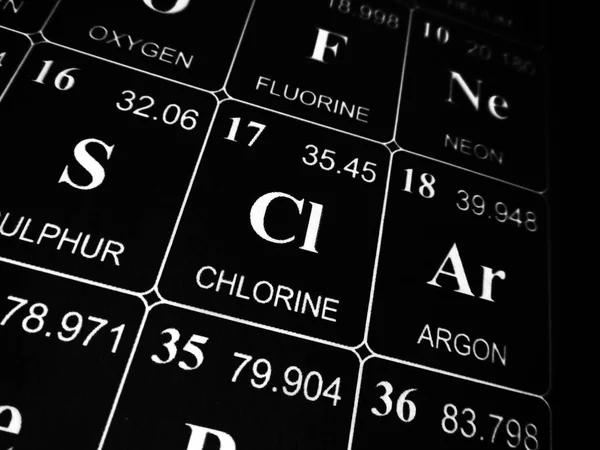 Chlorine on the periodic table of the elements — Stock Photo, Image