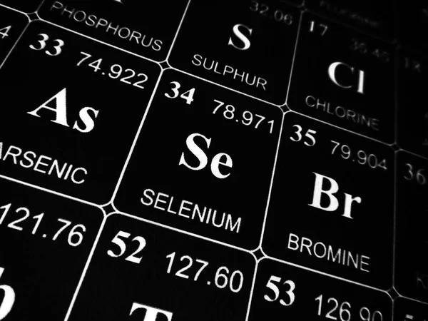 Selênio na tabela periódica dos elementos — Fotografia de Stock