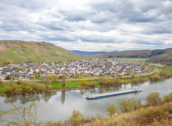 Zeltingen Rachtig Kasaba Moselle Rheinland Pfalz Almanya Güzel Yerleri Nehrinde — Stok fotoğraf