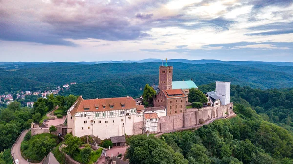 Vedere Aeriană Drone Wartburg Thuringia Eisenach Germania Patrimoniul Mondial Unesco — Fotografie, imagine de stoc