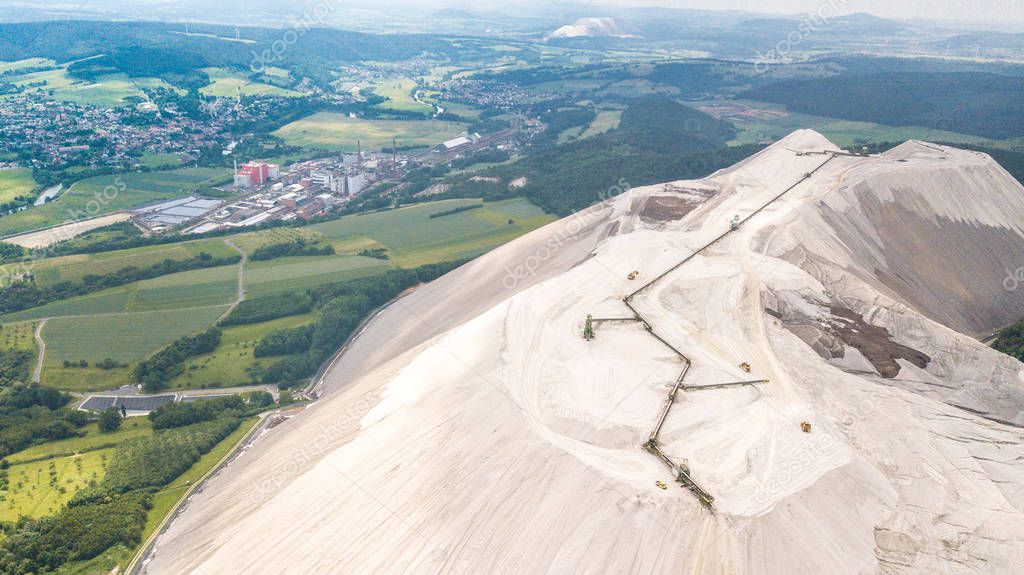 Aerial view from Monte Kali or Kalimandscharo near Heringen  Germany