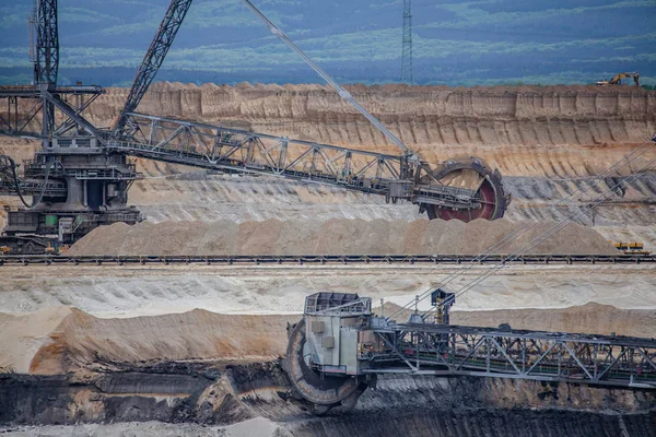 Brown Coal Open Pit Landscape Inden Germany Rwe Power Industry — Stock Photo, Image