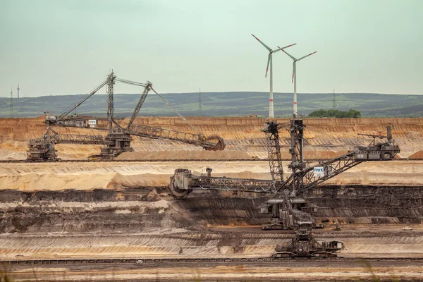 Carbón Marrón Cielo Abierto Paisaje Inden Alemania Rwe Power Industry — Foto de Stock