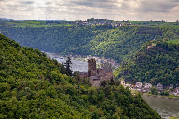Castillo Katz Sankt Goarshausen Valle Del Rin Paisaje Alemania Interesante — Foto de Stock