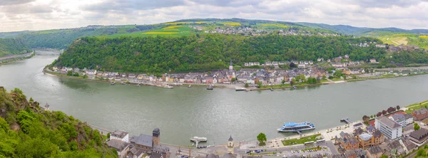 Vista Superior Sankt Goarshausen Goar Valle Del Rin Alemania — Foto de Stock