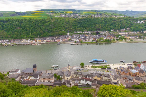 Vista Superior Sankt Goarshausen Goar Valle Del Rin Alemania — Foto de Stock