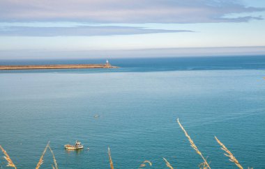 Açık bir yaz gününde balıkçı teknesi manzarası Galler Pembrokeshire Doğa Seyahati Birleşik Krallık