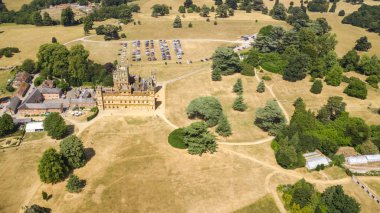 Highclere kale sity abbey gibi ünlü hava fotoğrafçılığı robot ve İngiltere'de park